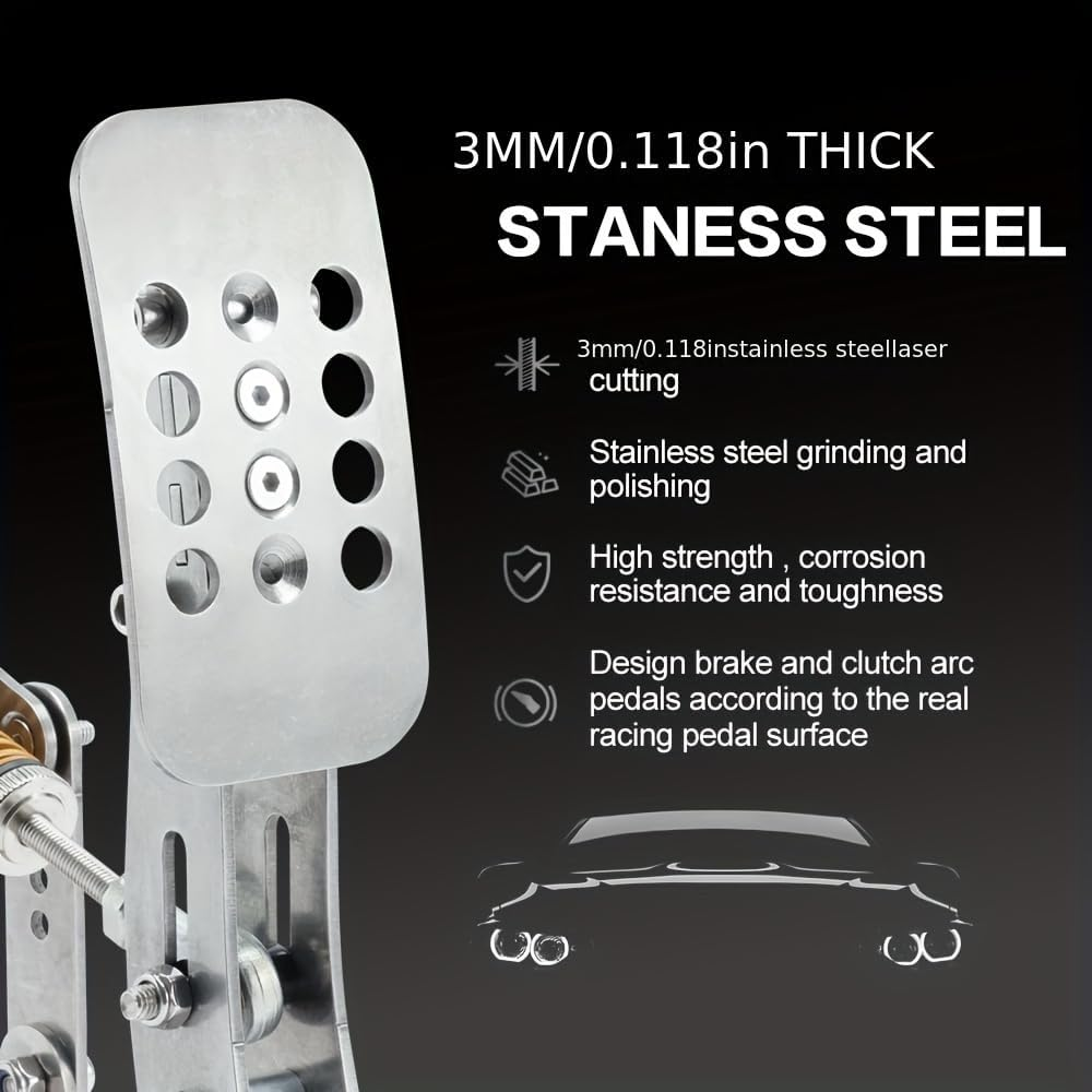 Simjack UT Sim Racing Pedals 200KG Load Cell Brake Pedal PC Racing Simulator Pedals Pressure Sensor HE Hydraulic Pedal (UT-P3-H3-DB) - Ut-P3-H3-Db image number 3