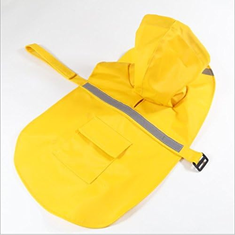 Hotumn Large Dog Raincoat Dog Waterproof Clothes Adjustable Pet Clothes Lightweight Rain Jacket Poncho Hoodies with Strip Reflective (XXL) image number 3