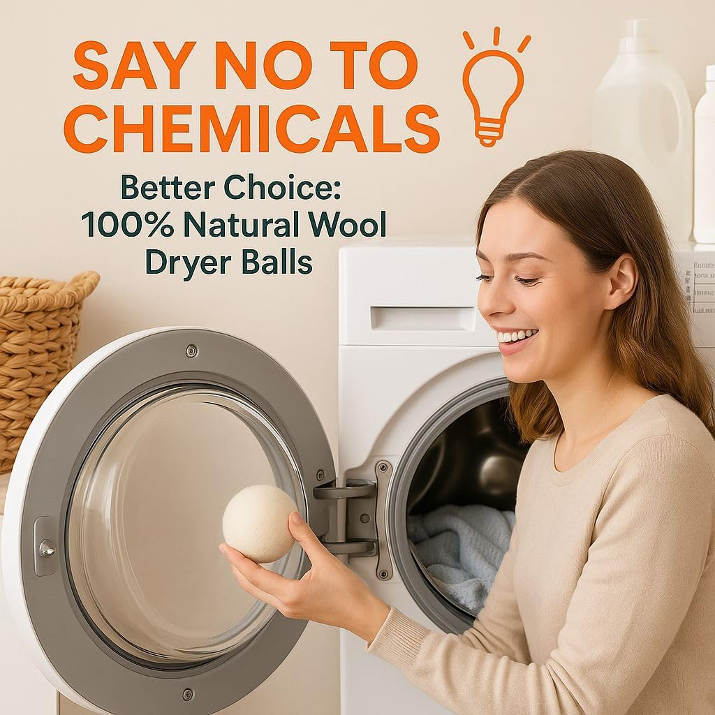 Wool Dryer Balls XL (6 Pack, 7.5 Cm, Natural Gray) &ndash; 100% New Zealand Wool, Handmade in Nepal &ndash; Reusable, Eco-Friendly, Chemical-Free Fabric Softener Alternative for Laundry, 1000+ Loads