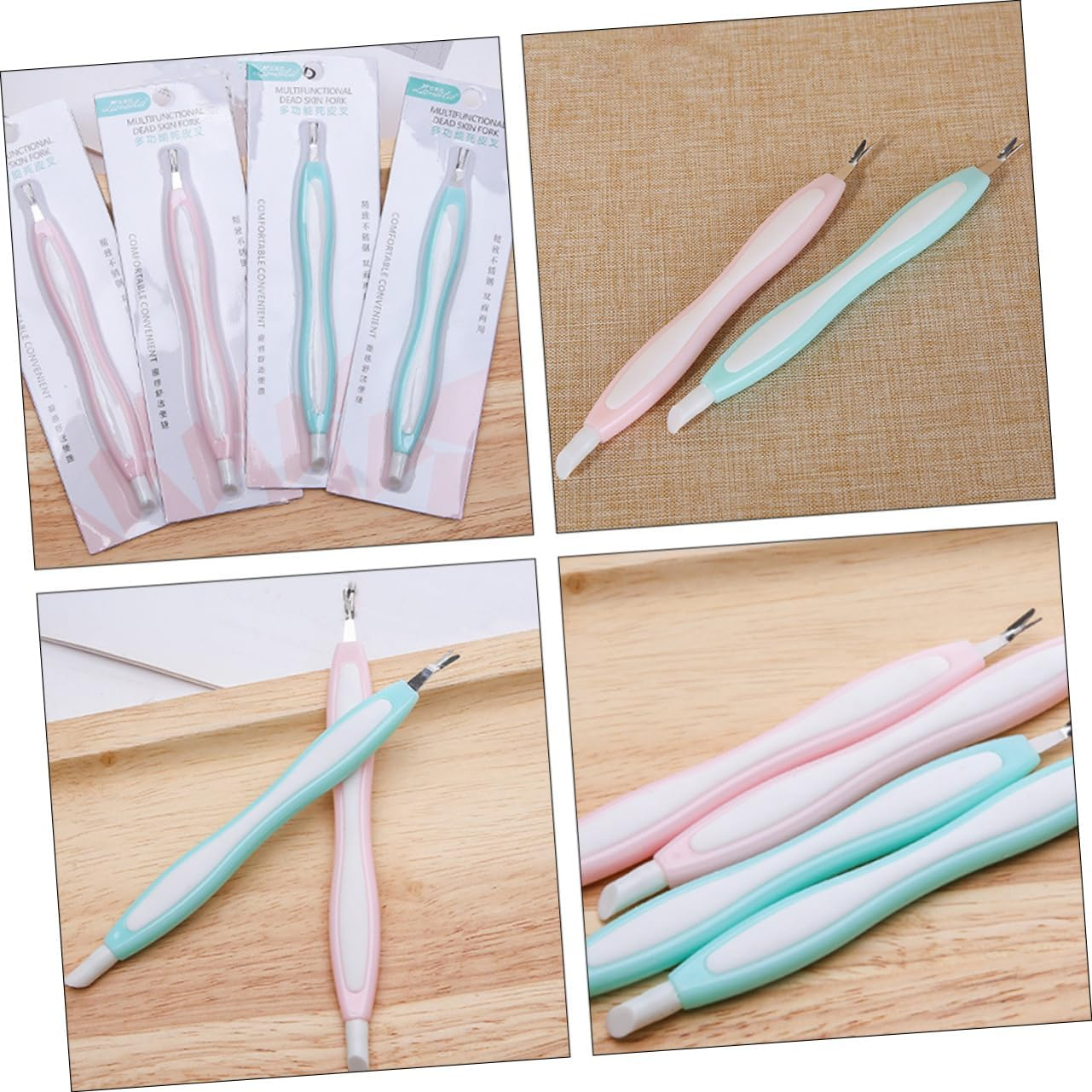 Gogogmee 3Pcs Stainless Steel Dead Skin Fork Set Cuticle Remover Nail Art Tool Professional Manicure Tool for Easy Dead Skin Removal Random Color image number 2