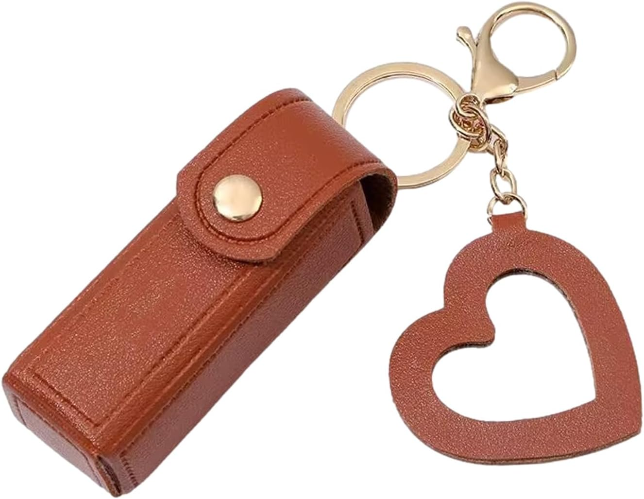 Lip Case, Lipstick Case, Keychain, 3.5 X 1.2 Inches (9 X 3 Cm), Women'S, PU Leather, Lip Cosmetic Pouch, Lip Balm Case, Mini Lipstick Bag, Cute, Stylish, Convenient to Hold, Cosmetic Container