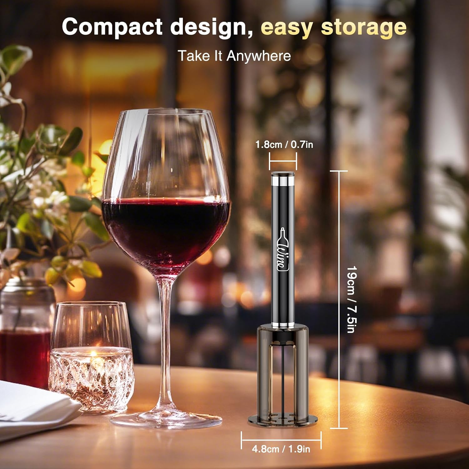 Marchpower Air Pressure Pump Wine Bottle Opener for Removing Cork, Professional Handheld Portable, 7S Quick Opening for Home Gift Party Valentine'S Day, No Damage Cork, Effortless, Silver image number 1