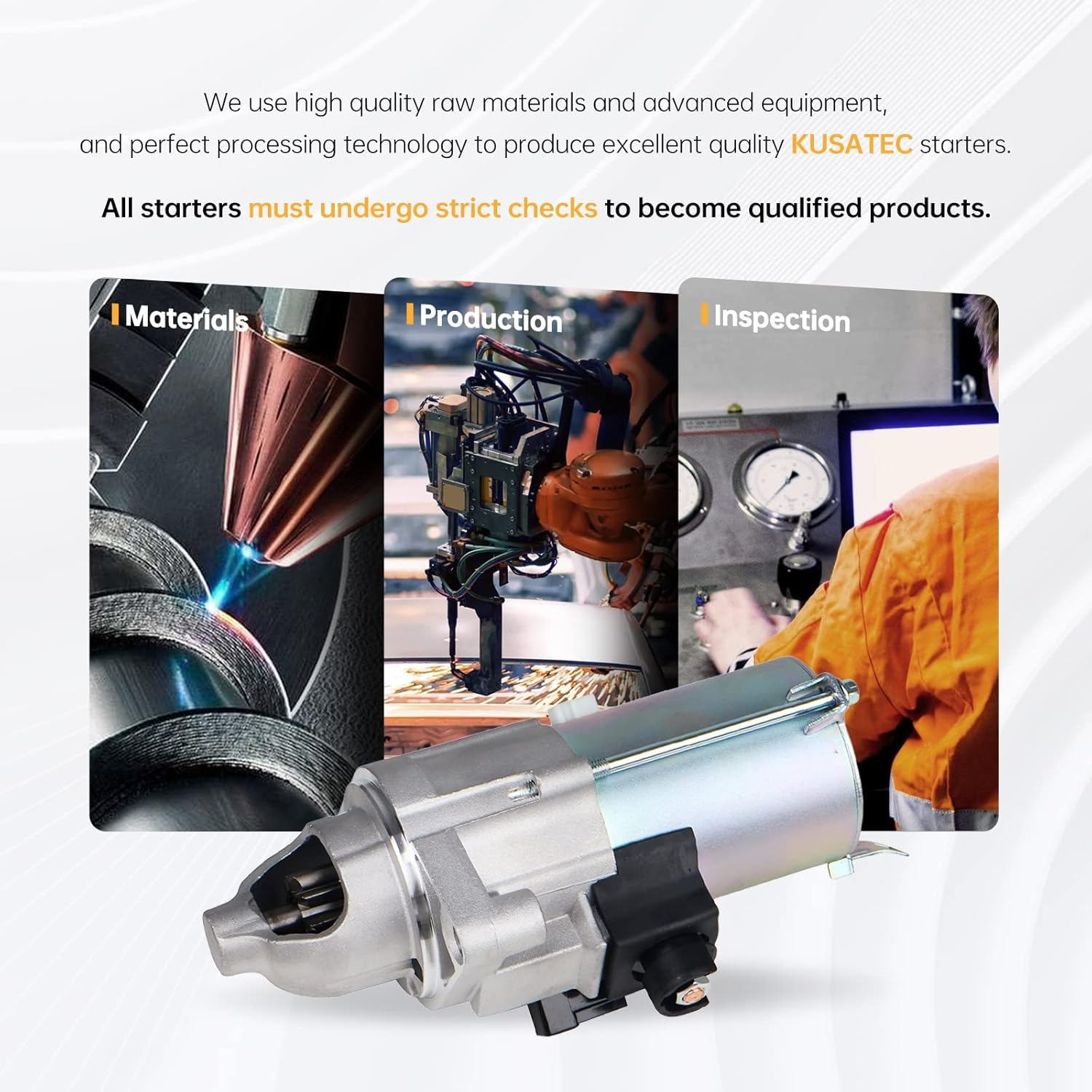 KUSATEC 17960 New Starter Fit for Honda Civic 2006-2011, Accord 2006-2012, CR-V 2007-2011, Element 2007-2011;Acura TSX 2006-2014 2.0L 2.4L Engine, OE Replacement 31200RAAA61 image number 3