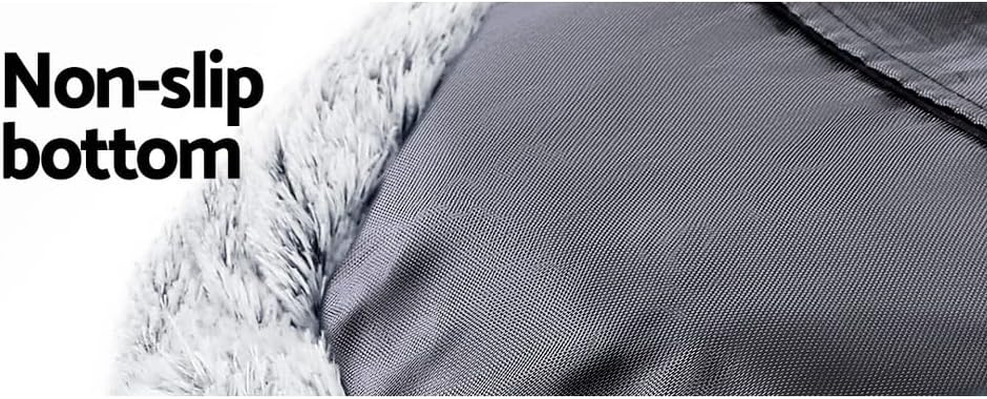 Large Calming Soft Plush Pet Bed for Dog Cat 90Cm Light Charcoal