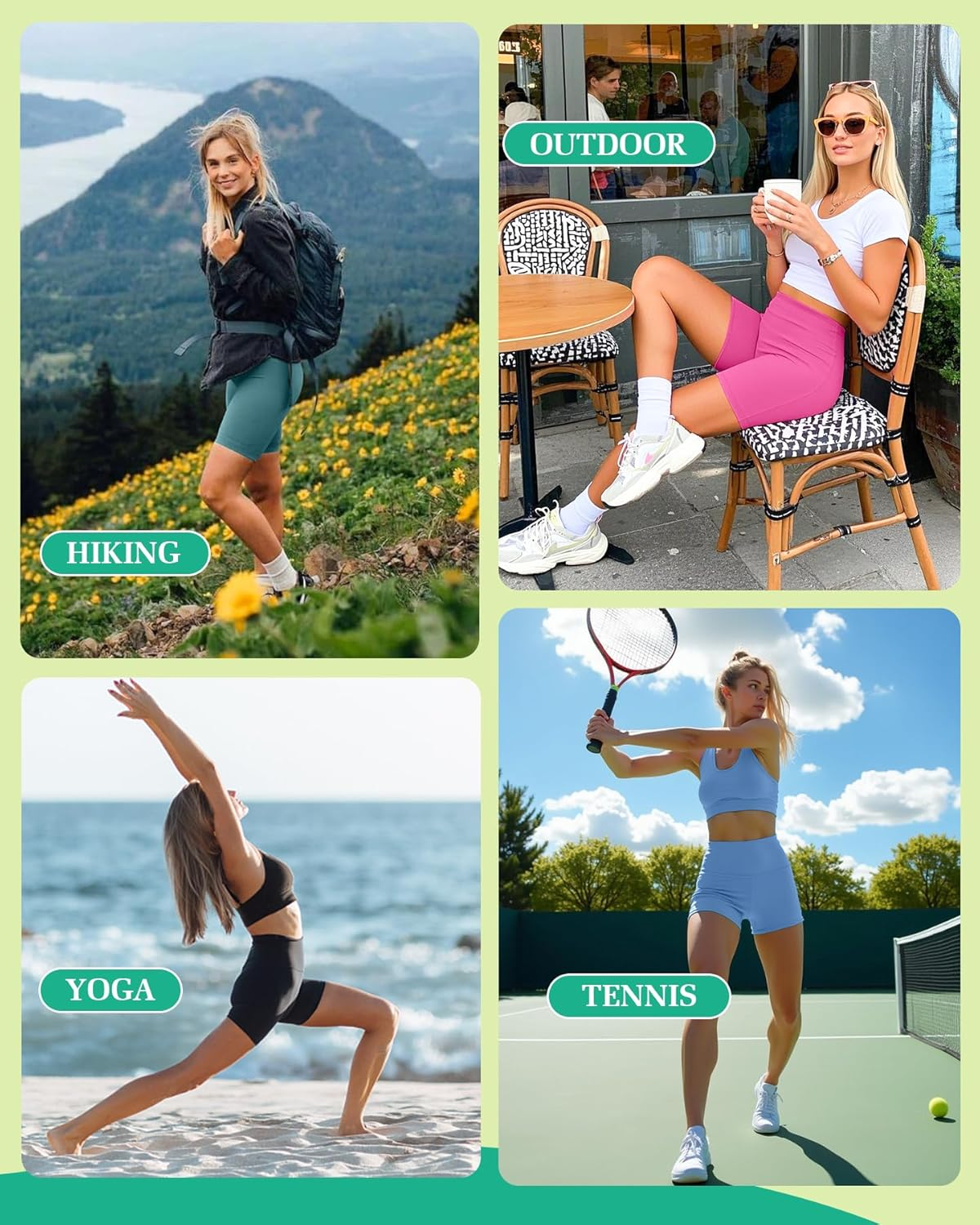 Yeug Biker Shorts for Women with Pockets &ndash; 5" High Waisted Tummy Control Soft Workout Yoga Running Gym Shorts image number 6