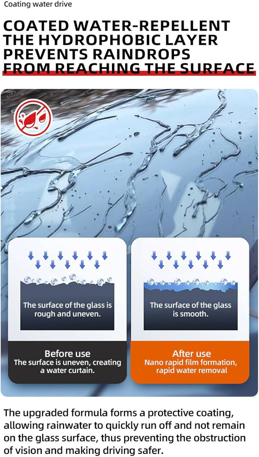 Glass Cleaning Board | Automotive Exterior Cleaner,Hydrophobic Glass Window Cleaner for Windshield SUV Truck Sedan Morning Foggy Weather Daily Care Rainy Driving image number 5