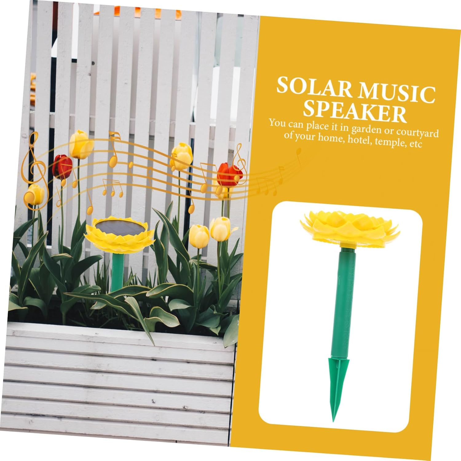 LIFKICH Solar Powered Lotus Speaker Outdoor Portable Speaker Buddha Songs for Garden Patio image number 4