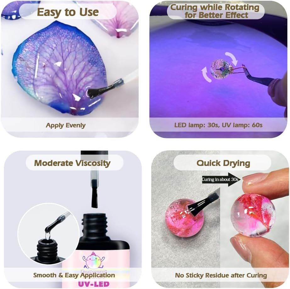 Coating UV Resin Gloss 110G Top Coat Set with Refill Kits image number 4