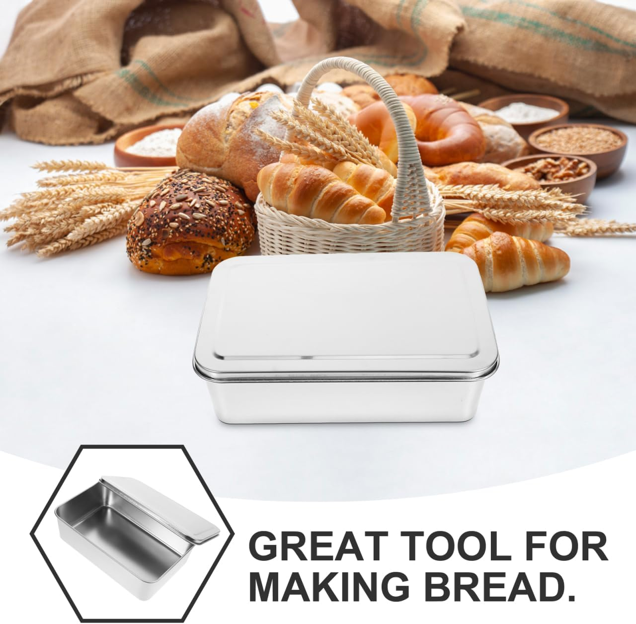 Alipis Stainless Steel Baking Pan with Lid Rectangle Cake Pan Lasagna Pan Metal Baking Tray Cake Box Bakeware for Brownies Cake image number 3