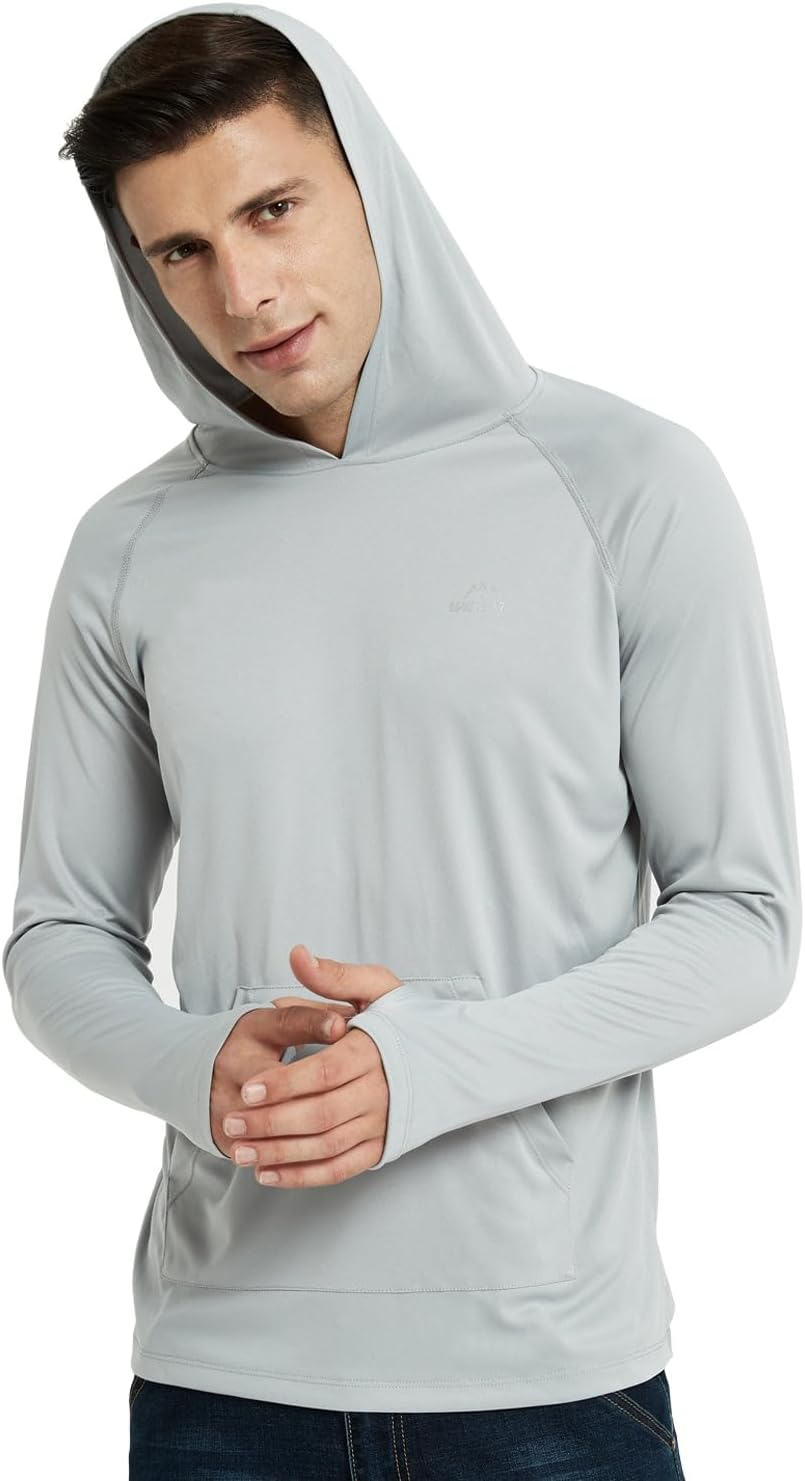 WILLIT Men'S UPF 50+ Sun Protection Hoodie Shirt Long Sleeve Rash Guard Fishing SPF Outdoor UV Shirt Lightweight Pocket image number 1