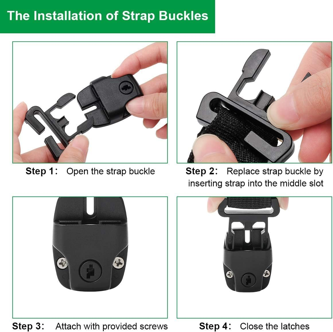 8 Pack Spa Tub Cover Clip Replace Latches Clip Lock Kit for Spa Hot Tub Cover, Spa Cover Clips Replacement with Keys and Slide Buckle, Black