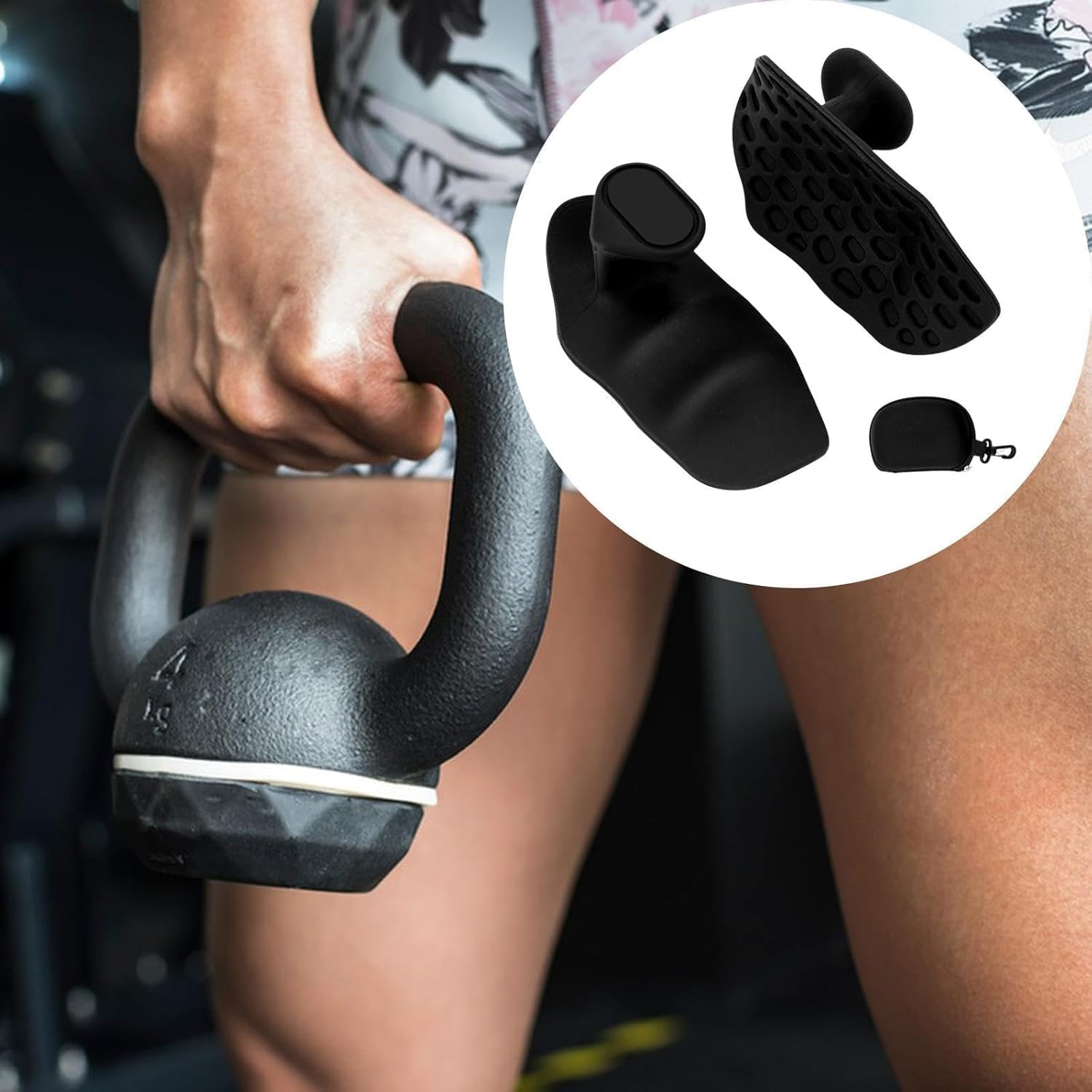 Fingerless, Flexible Gym Grips with Storage Box,Ideal for Weight Lifting, Pull-Ups and Fitness Training