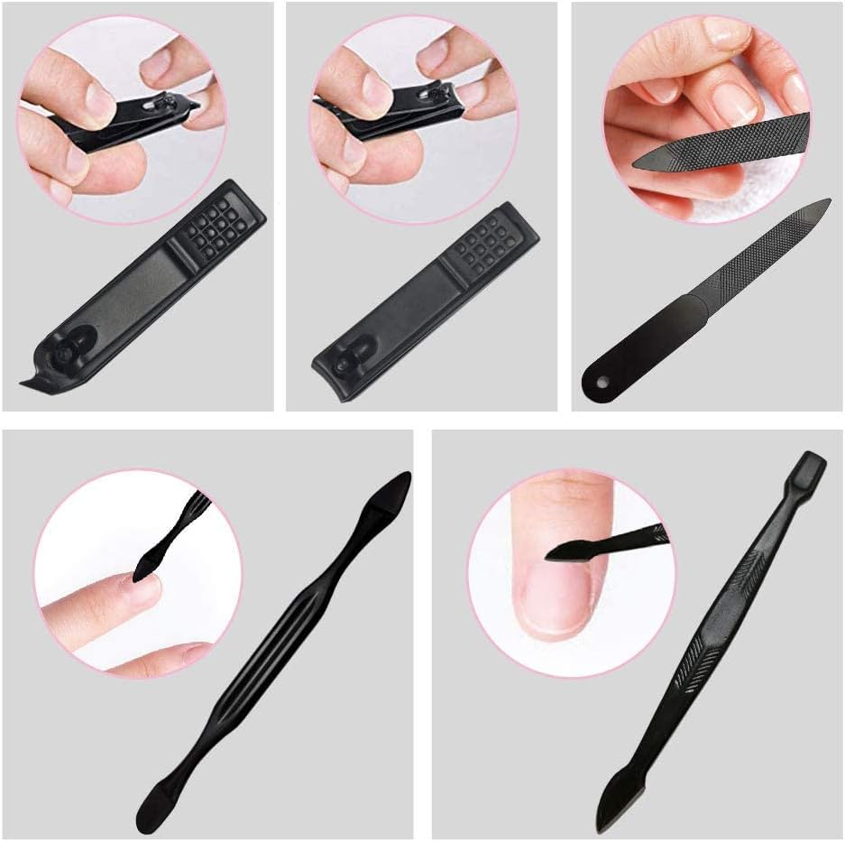 16 Pieces Manicure Set, Pedicure Kit, Nail Clippers, Stainless Steel Professional Personal Care Tool Kit, Nail Tools with Brown Leather Case, Gifts for Men image number 2