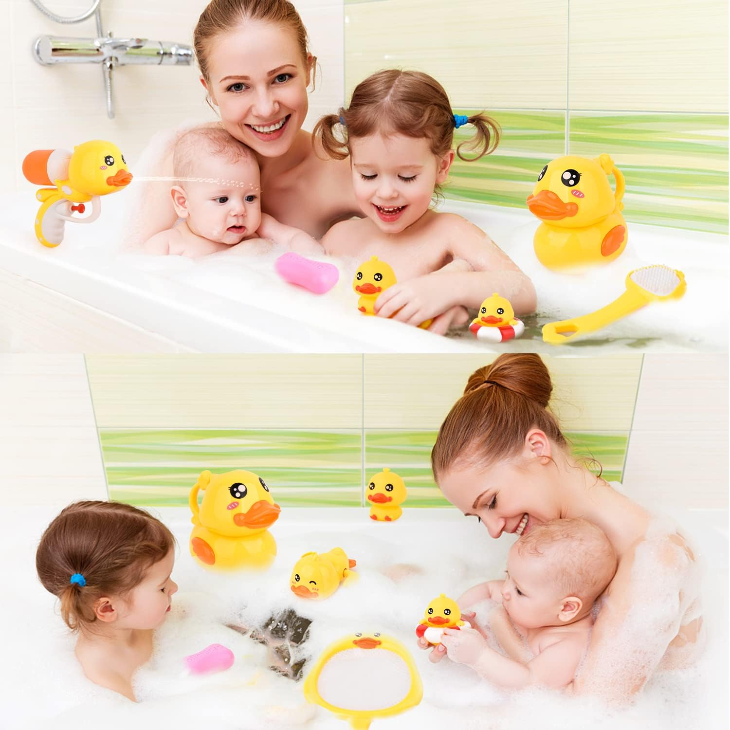 Baby Bath Toys, Cute Duck Bath Toys, Rubber Ducks Bathtub Shower Toys Swimming Pool Water Toys Toddlers Boys and Girls image number 5