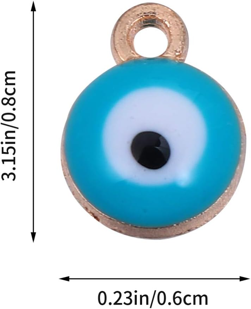 EXCEART 100Pcs Evil Eye Charms Vintage Double Sided Mini Metal Evil Eye Beads Pendant for DIY Jewelry Earring Necklace Craft Making image number 1