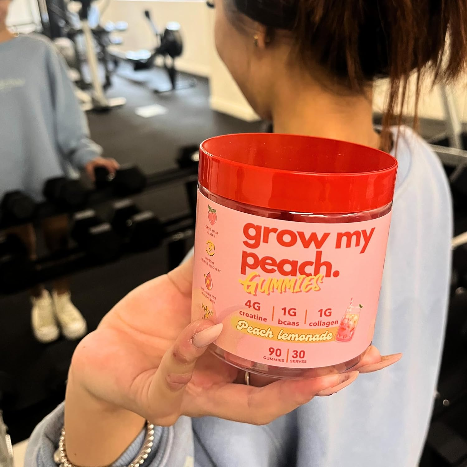 Creatine Gummies with Amino Acids & Collagen &ndash; Boost Strength, Muscle Growth, Joint Health, & Recovery with 4G Creatine, 1G Collagen, 1G Bcaas - 90 Peach Lemonade Flavored Gummies, 30 Servings image number 6