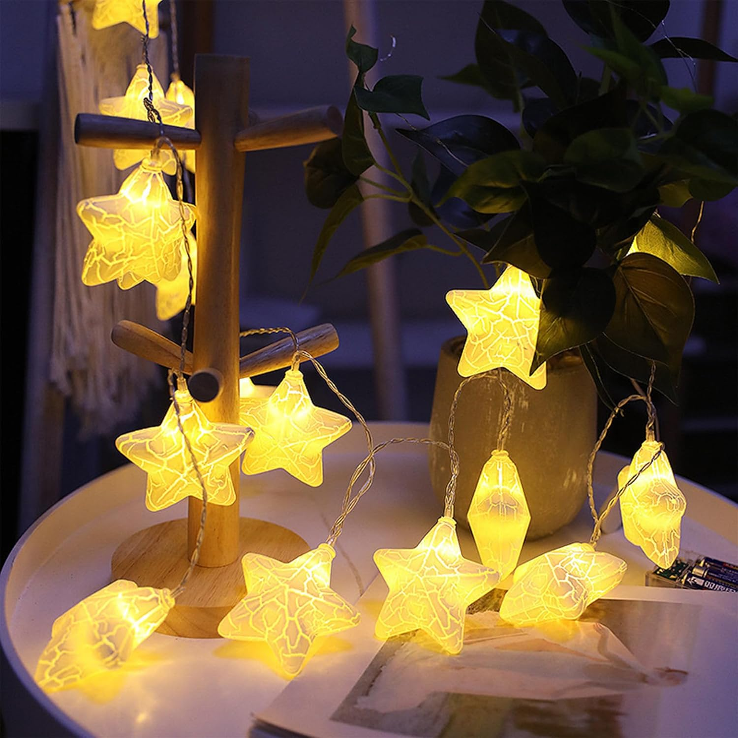 Fairy Lights Stars, 1.5 M 10 LED White Fairy Lights Battery, Children'S Fairy Lights, Children'S Room, LED Fairy Lights Children, Battery Operated, for Children'S Room, Bedroom, Garden image number 3