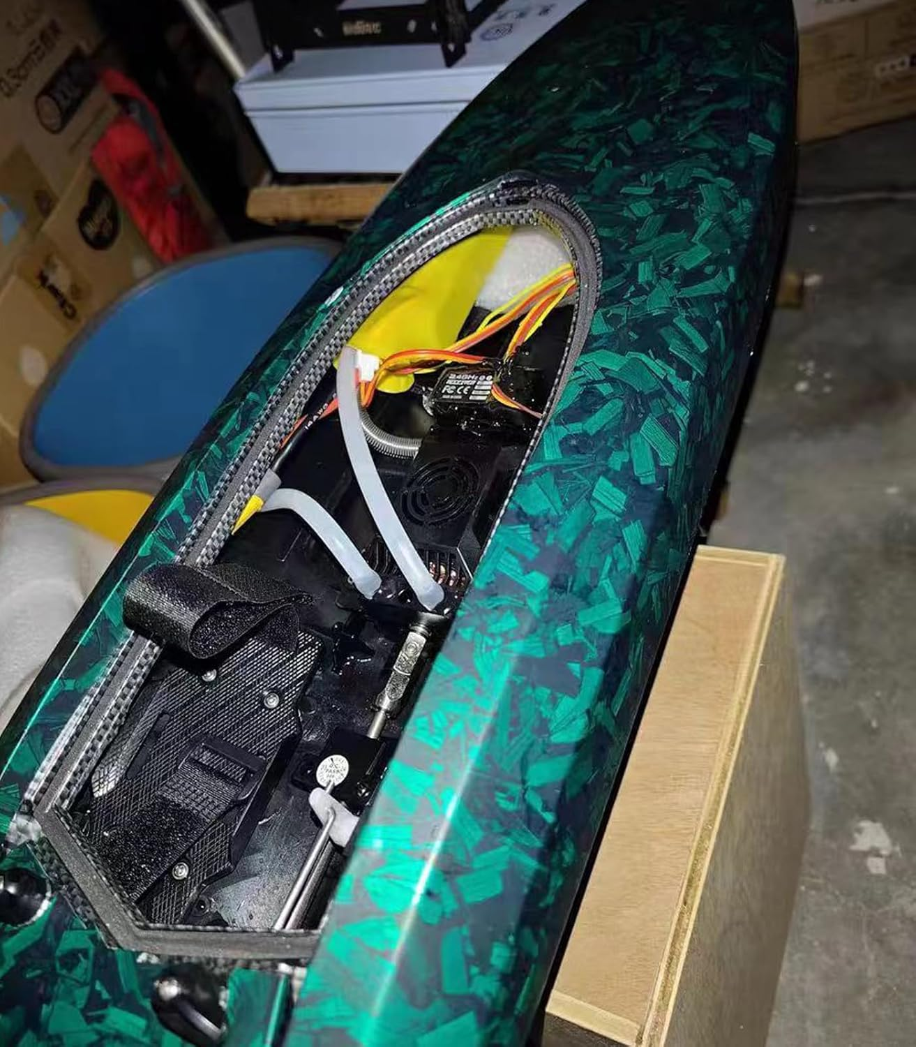 Green Forged Carbon Fiber Vinyl Wrap, High Gloss Car Wrap Vinyl Roll Auto DIY Decal Sticker Film Sheet Air Release Self-Adhesive Decor Vinyl image number 1