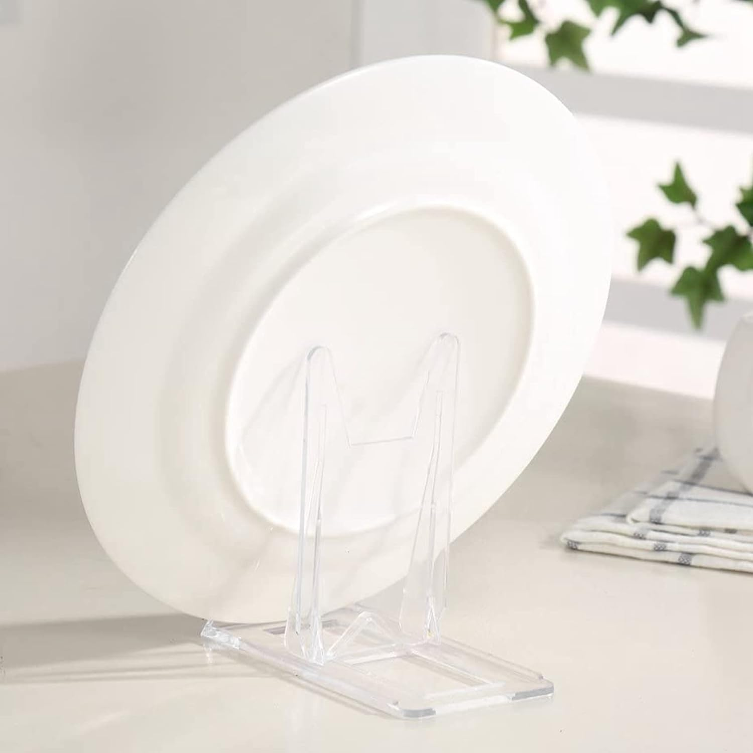 Anlayliay 20 Pcs Display Stand, Acrylic Plate Stands Adjustable Sliding Clear Display Stand Easel Two Part for Plates,Books image number 6