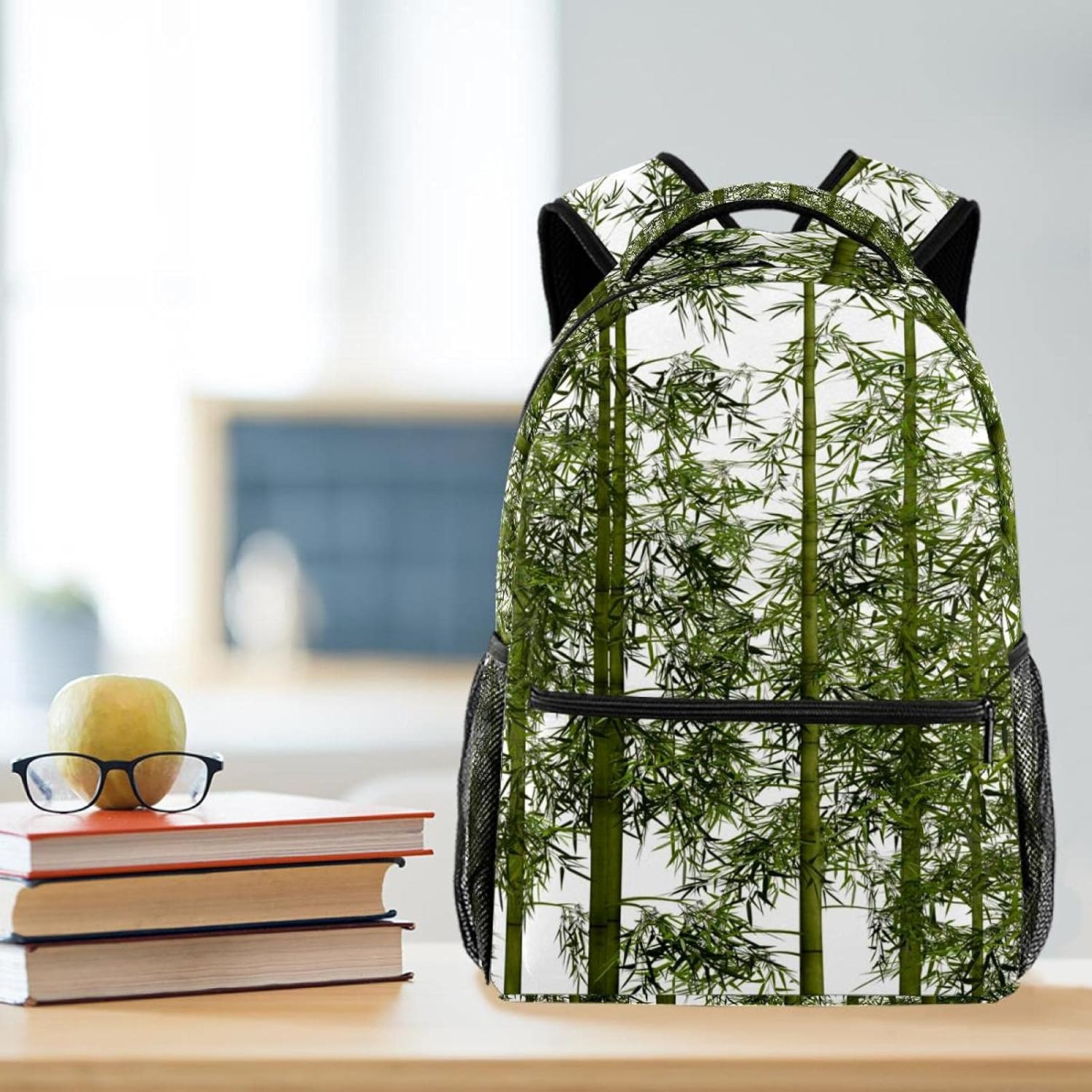 Bamboo Backpack Students Shoulder Bags Travel Bag College School Tote Backpacks image number 3
