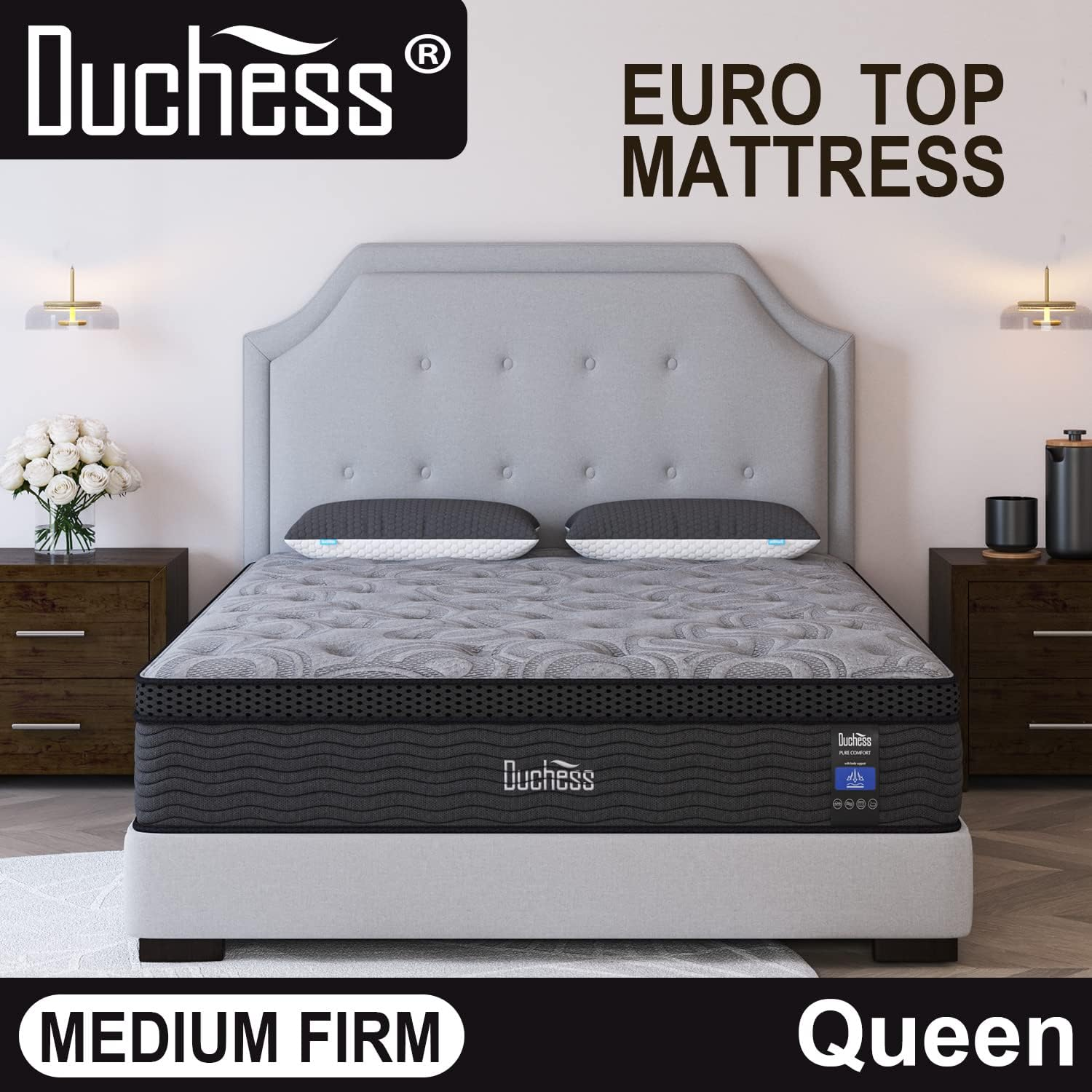 Duchess Hybrid Mattress Gel Memory Foam and Pocket Springs for Pressure Point Relief, High Density Layer for Medium Firm Feel Experience Deluxe Sleep Comfort (Euro Top-26Cm, Queen) image number 4