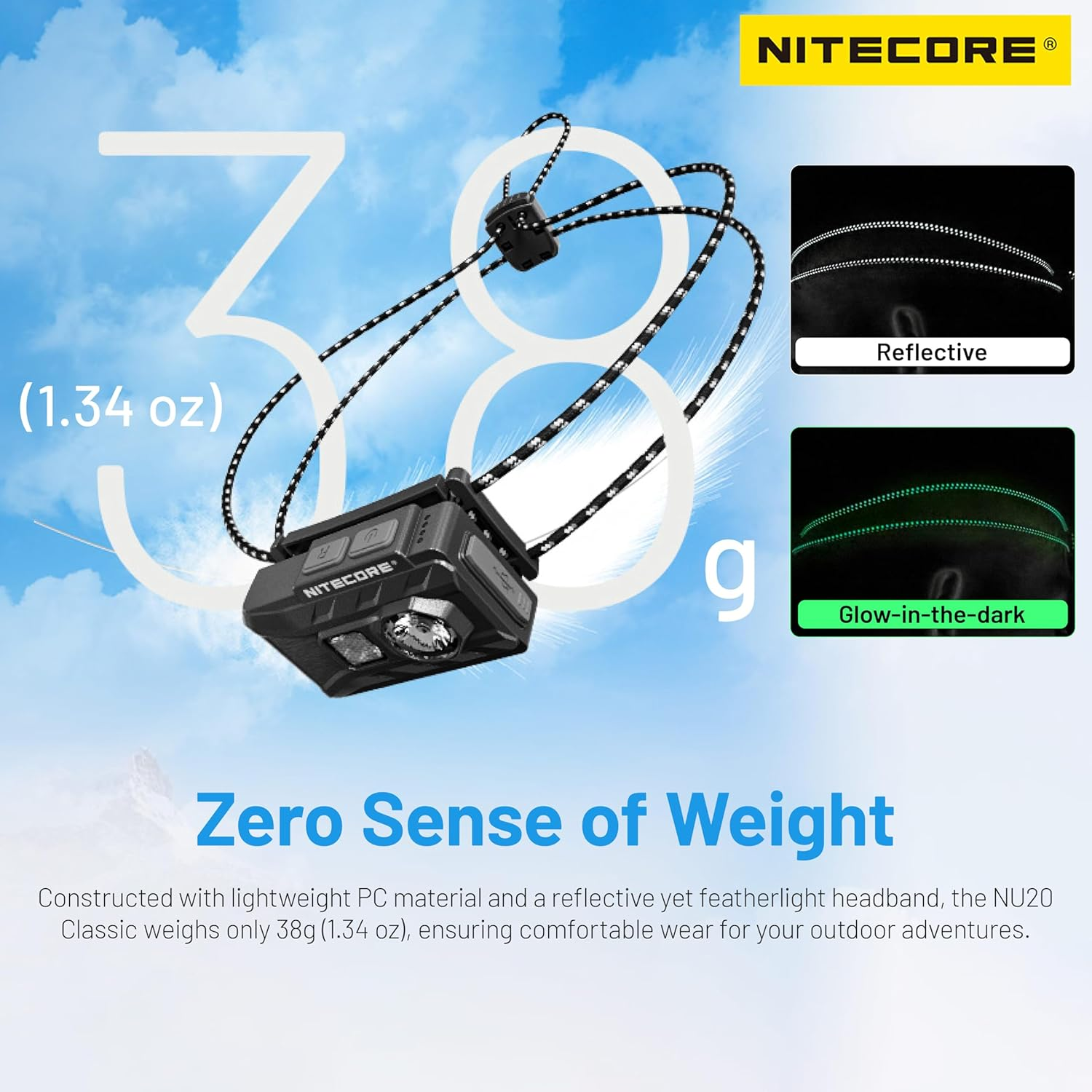 Nitecore NU20 Classic 360 Lumens Ultralight Outdoor Headlamp USB-C Rechargeable image number 4
