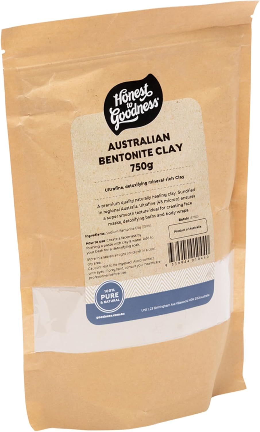 Honest to Goodness Australian Bentonite Clay 750G image number 2