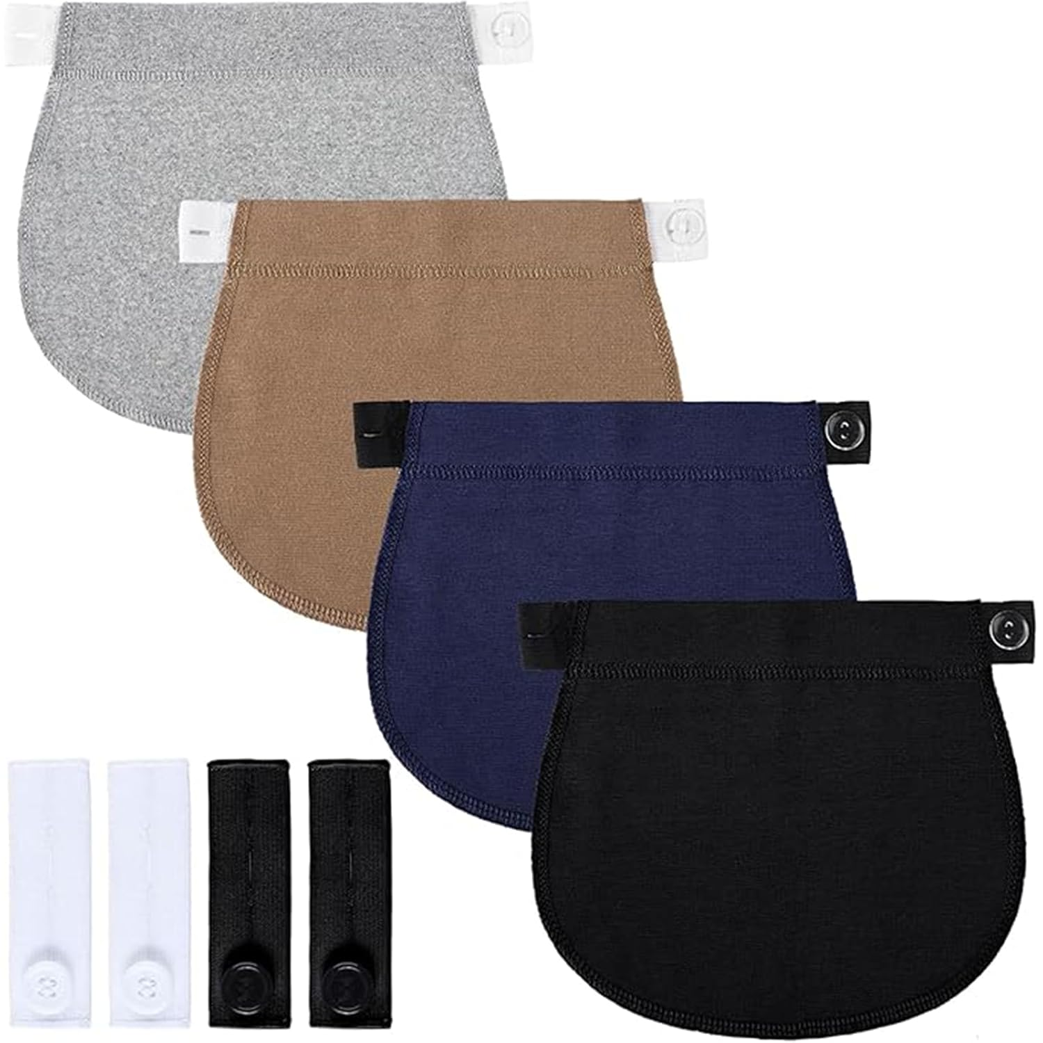 Yeanifeana 8 Pcs Adjustable Maternity Pants Extender, Elastic Pregnancy Waist Band with Buttons & Holes, Maternity Clothes Extender for Jeans & Pants, Fits Men & Women image number 1