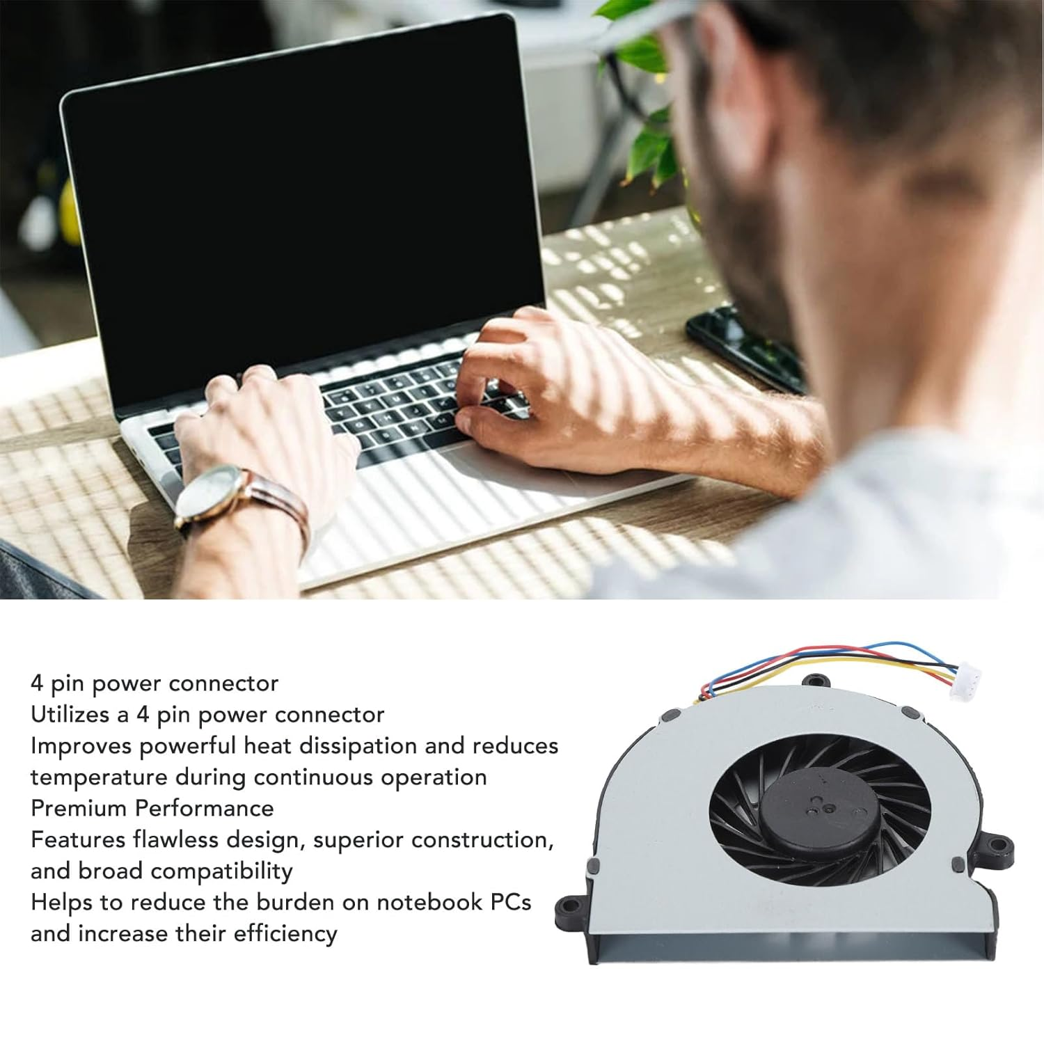 Computer Cooling Fan, CPU Cooling Fan Replacement, Cooling Fan for 15 Ba007Ds 15 Ba009Cy 15 Ba009Ds 15 Ba09Dx 15 Ba007Cl 15 Ba007Cy 15 Ba010Ds 15 Ba008Ca image number 2