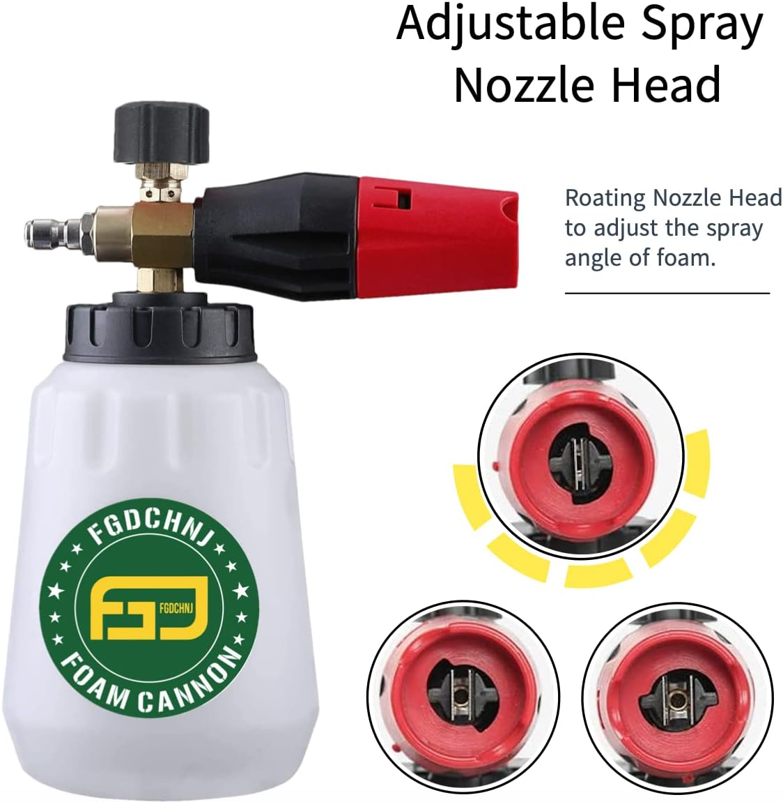 FGDCHNJ Pressure Washer Foam Cannon, Heavy Duty Foam Wash Gun, Adjustable Car Foam Blaster for Pressure Washer with 1/4 Inch Connector, 1 Liter Bottle image number 3