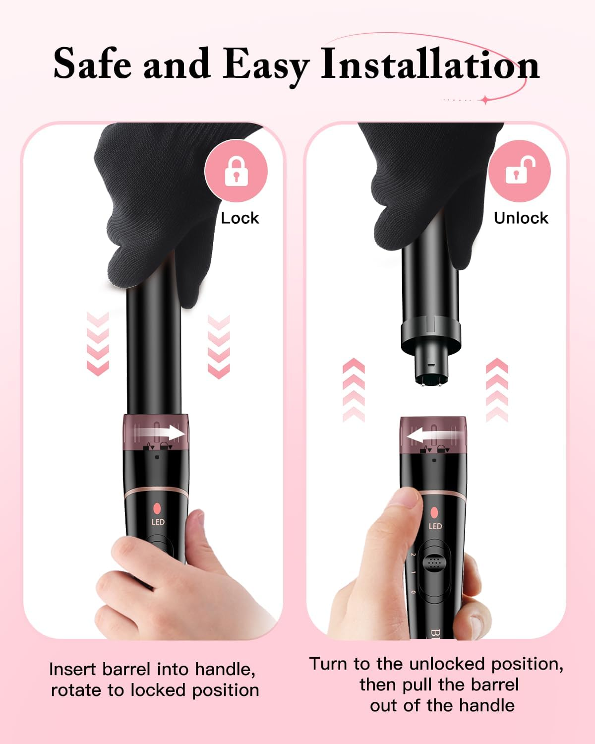 BESTOPE PRO 6-In-1 Hair Curler (10-32 Mm), Quick Heating (30), 2 Temperatures for All Hair Types, Automatic Shut-Off in 60 Minutes image number 5