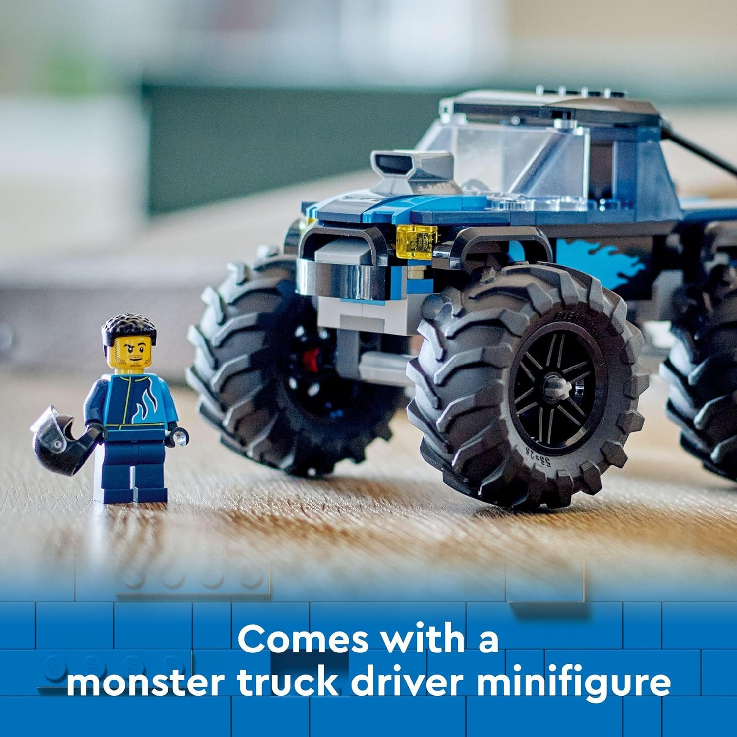 LEGO City Blue Monster Truck Toy for 5+ Year Old Boys & Girls, Vehicle Building Set with a Mini Monster Truck and a Driver Minifigure, Kids' Toys for Independent Play 60402 image number 6