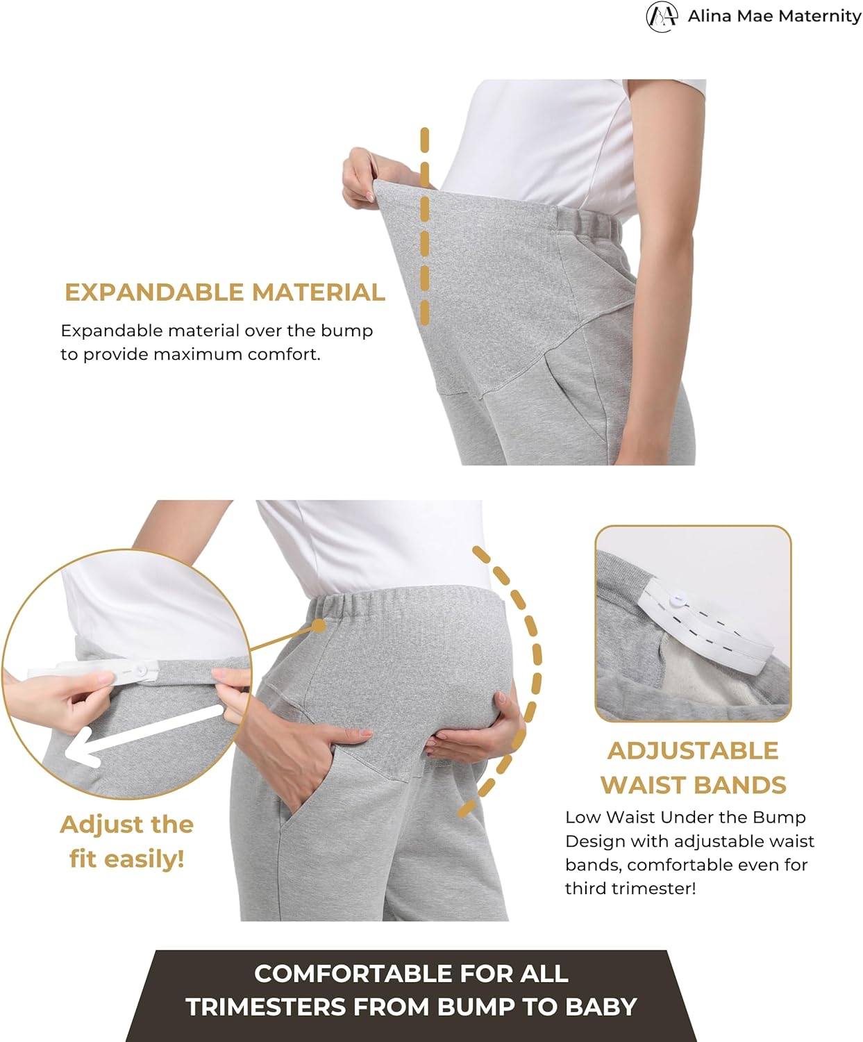 Women'S Maternity Joggers Pregnant Sweatpants Pants Casual Lounge over Belly Gym