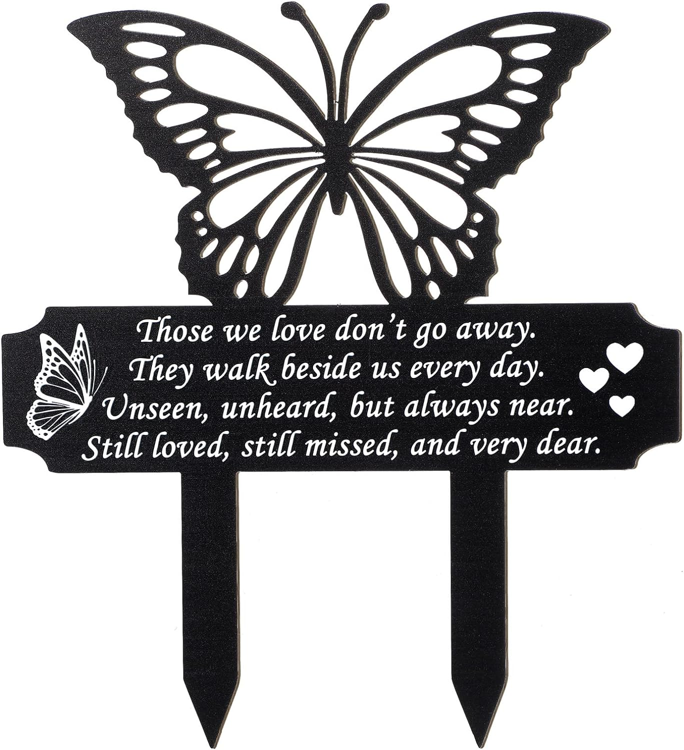 Buryeah Cemetery Decorations for Grave Butterfly Memorial Grave Markers Plaque Stake Metal Memorial Sympathy Cemetery Garden Stake Decoration for Outdoors Yard(Small)