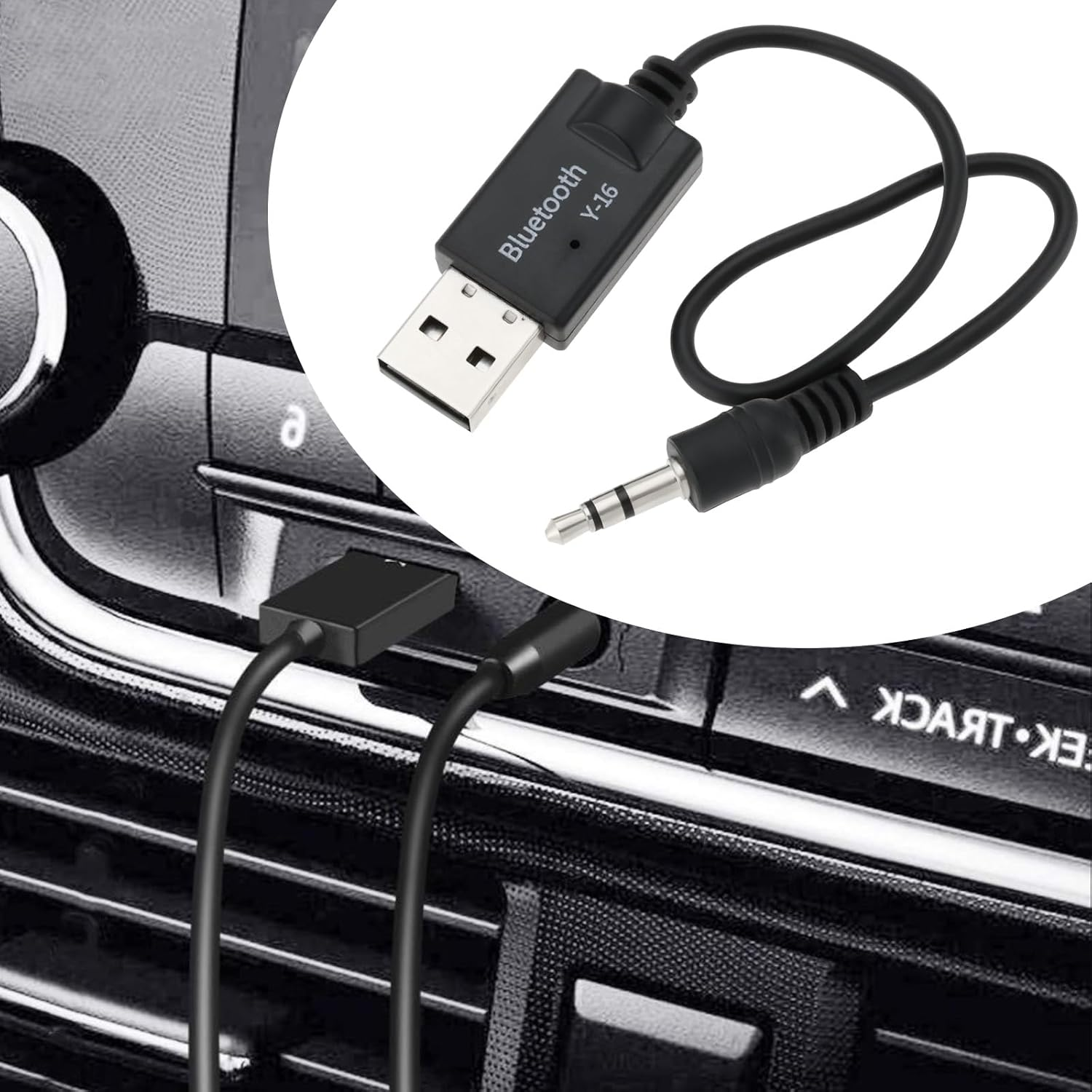 Create Idea 2Pcs USB Bluetooth to AUX Cable Receiver 3.5Mm In-Line Bluetooth Audio Adapter Compatible with Mini Cooper Gen 2 3 R56 R55 F56 F55 R60 image number 2