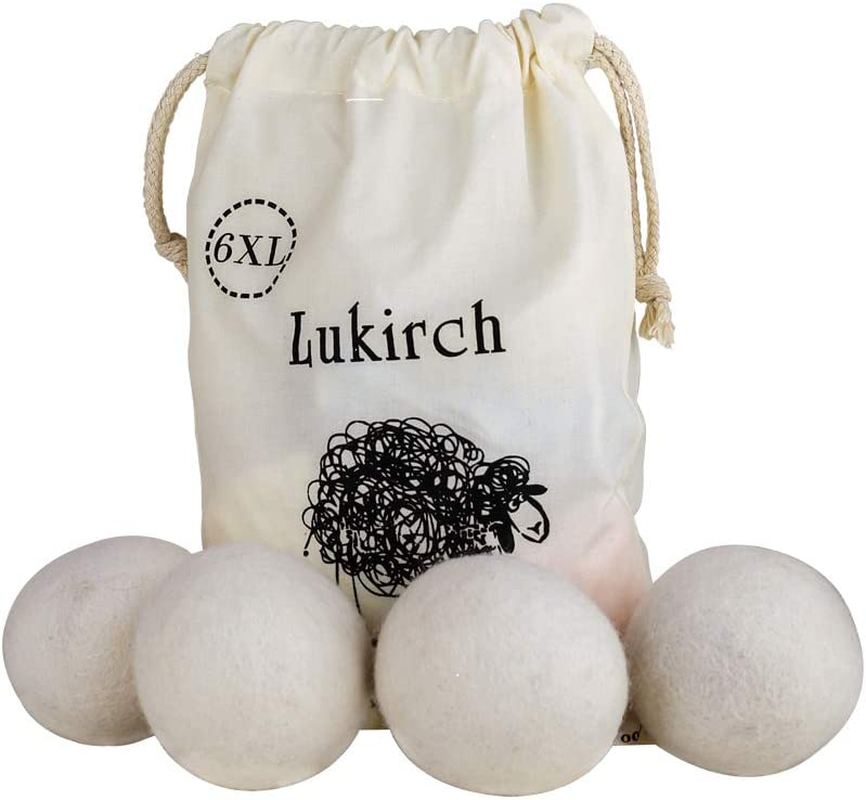 Wool Dryer Ball XL, Organic Eco Premium 100% Natural Fabric Laundry Softener, Shortens Drying Time, Reusable, Reduce Wrinkles and Static Cling, Handmade with 100% New Zealand Wool (Wool Dryer Balls Pack of 6) image number 5