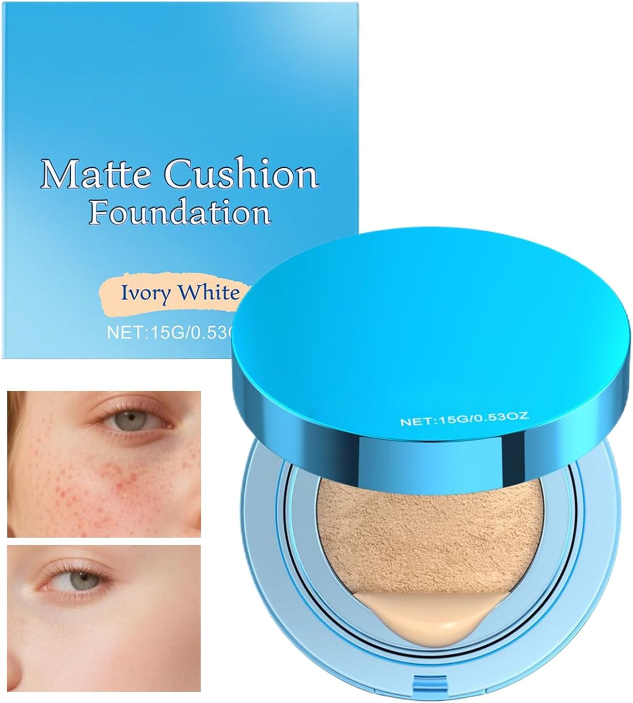 Cushion Foundation | Moisturizing Foundation Air Cushion Long-Lasting,Lightweight Beauty Cosmetics Supplies for Girlfriend Wife Daughter Sister