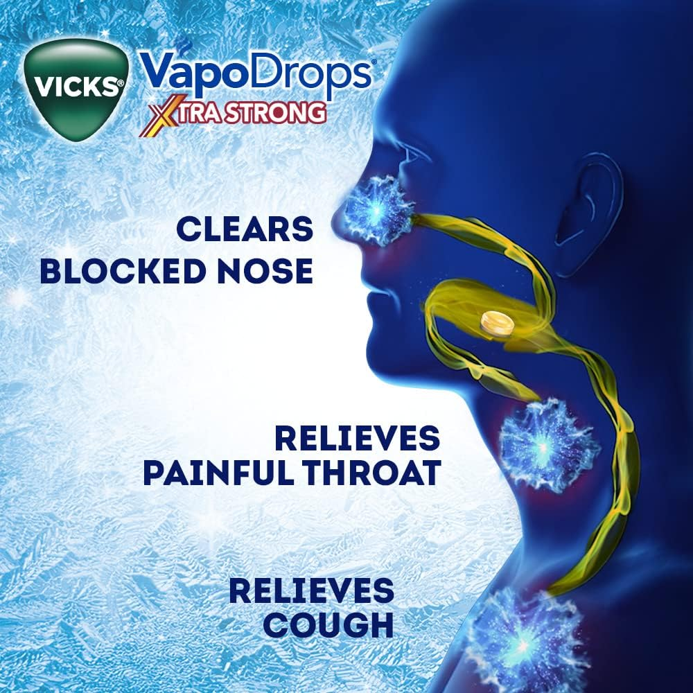 Vicks Vapodrops Xtra Strong Lemon Menthol Blast 16 Lozenges image number 5