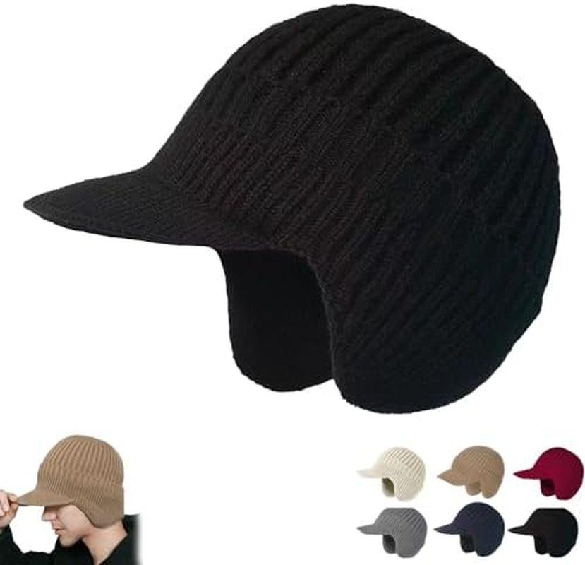 Joyhnny Cozyhead Beanie,Johnny Cozy Head Beanie,Sherum Winter Warm Caps with Brim,Warm Ear Protection Fleece Knitted Hat