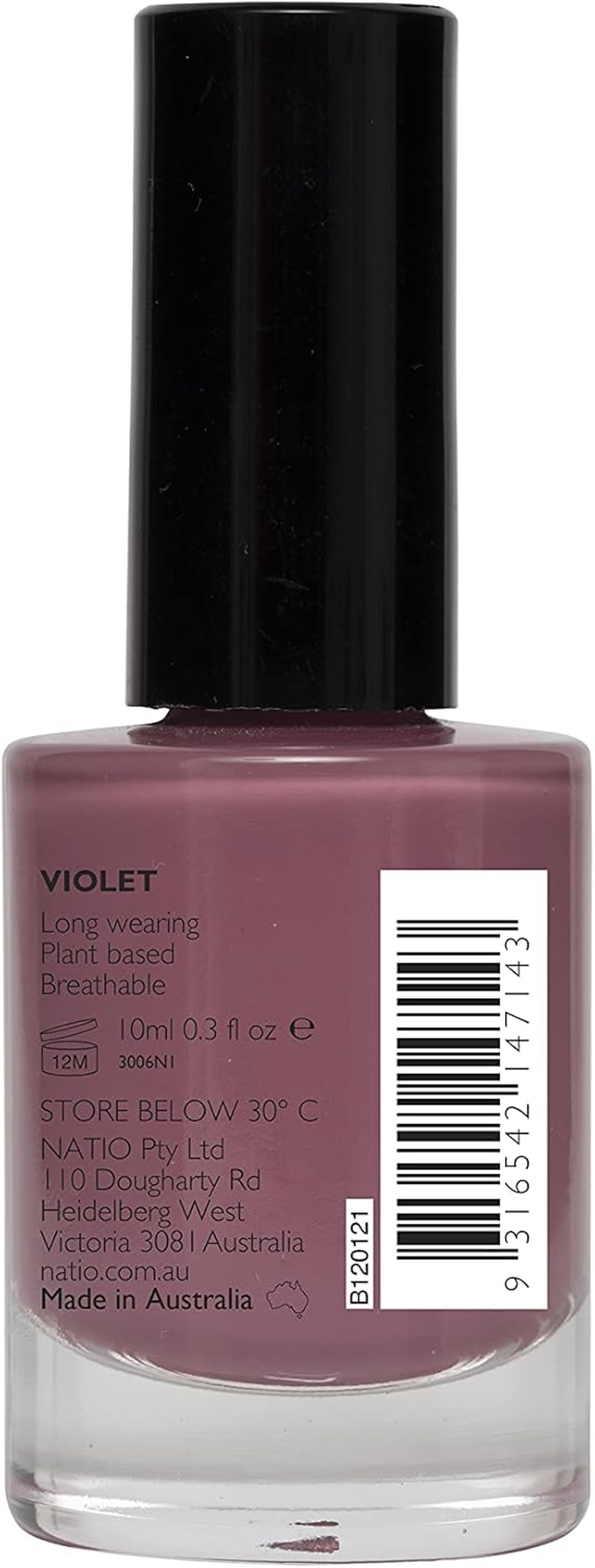 Natio Australia Nail Colour Violet 10Ml - Plant Based Mauve Nail Polish Varnish - Vegan Friendly - Lovely image number 7