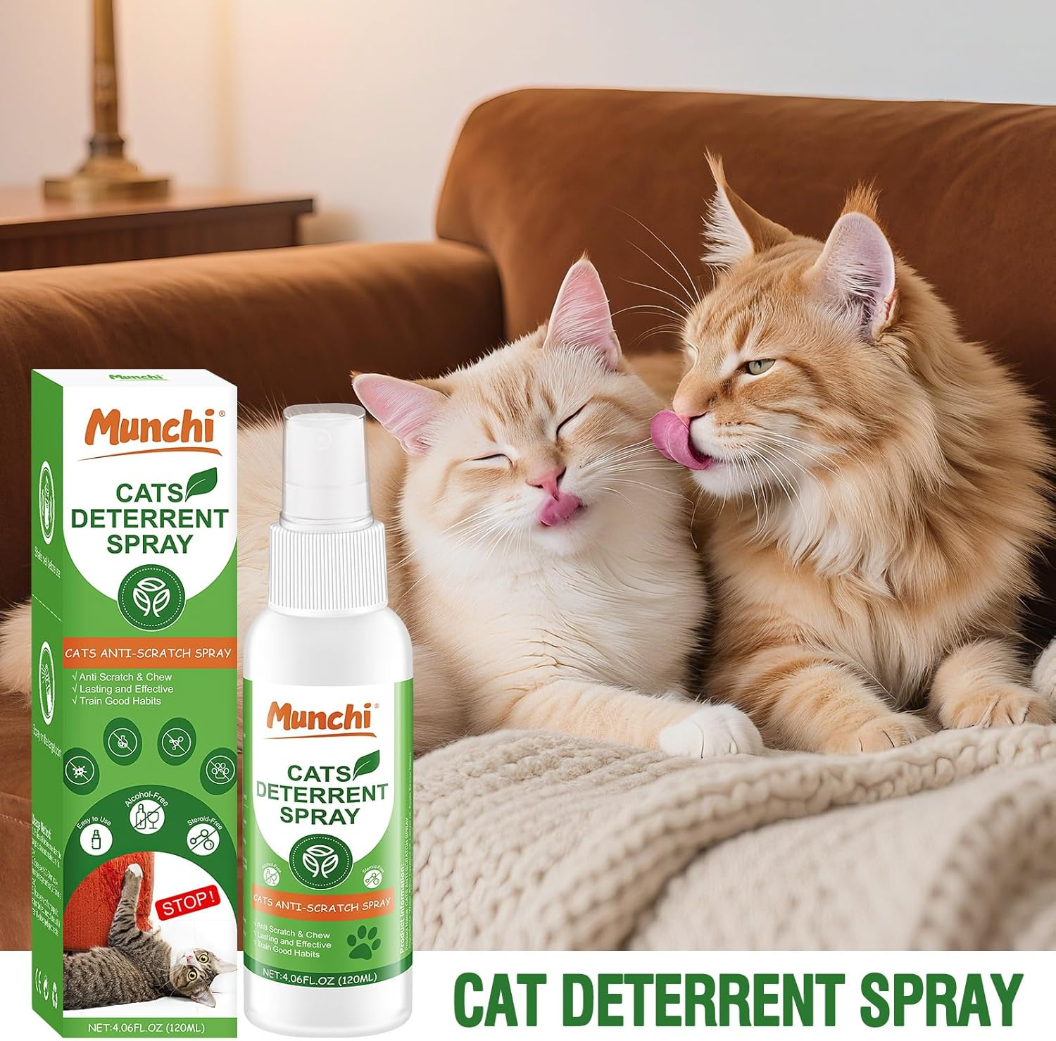 Cat Scratch Deterrent Spray,Natural Cat Repellent Spray for Furniture Indoor & Outdoor, No Scratch Training Aid,Prevent Scratching, Digging & Chewing image number 2