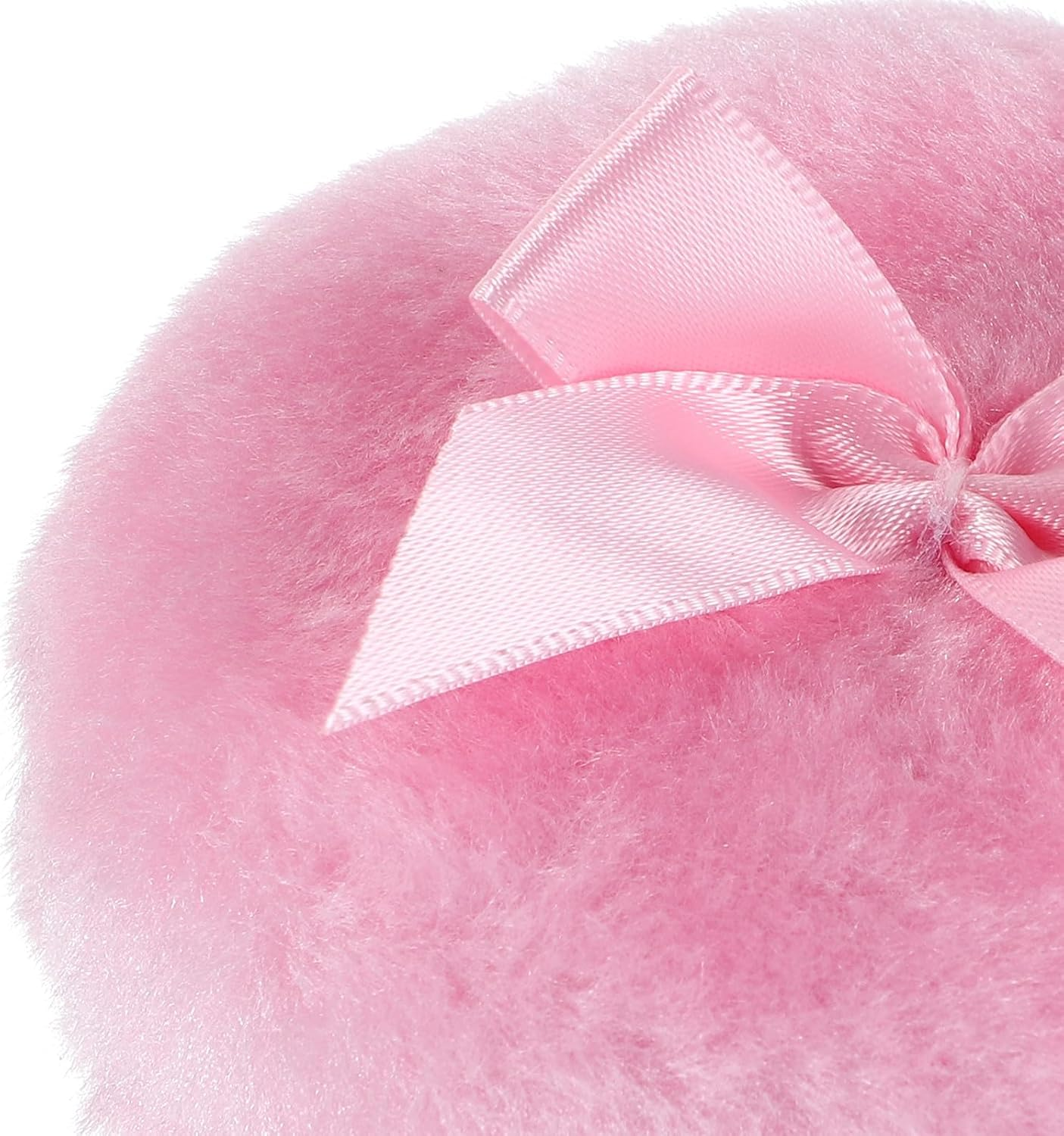 HOMOCONO Large Fluffy Soft round Powder Puff with Pink Butterfly Ribbon 90X30Mm for Body and Face Loose Powder Application, Reusable Washable Cosmetic Puff with Glass Container for Women image number 3