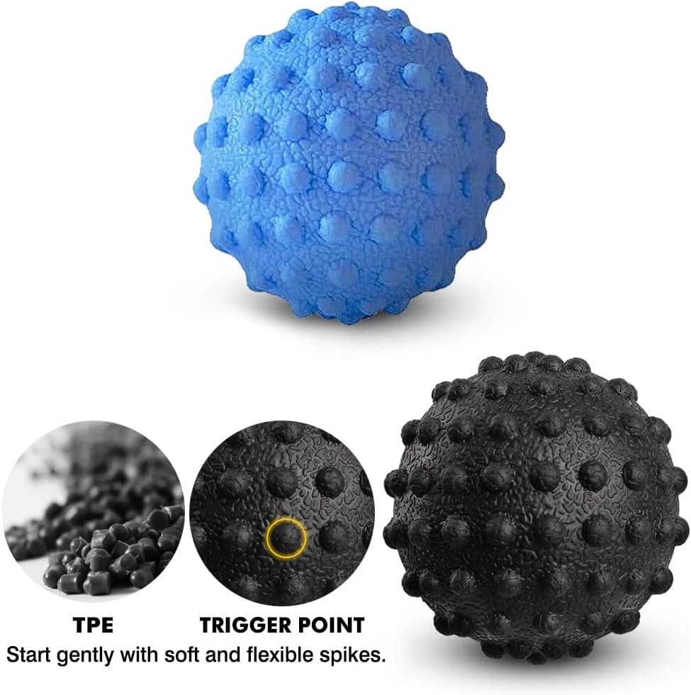 Vivva Massage Ball - Trigger Deep Tissue Back Massage, Foot Massager, Plantar Fasciitis & All over Body Deep Tissue Muscle Therapy (Blue) image number 1