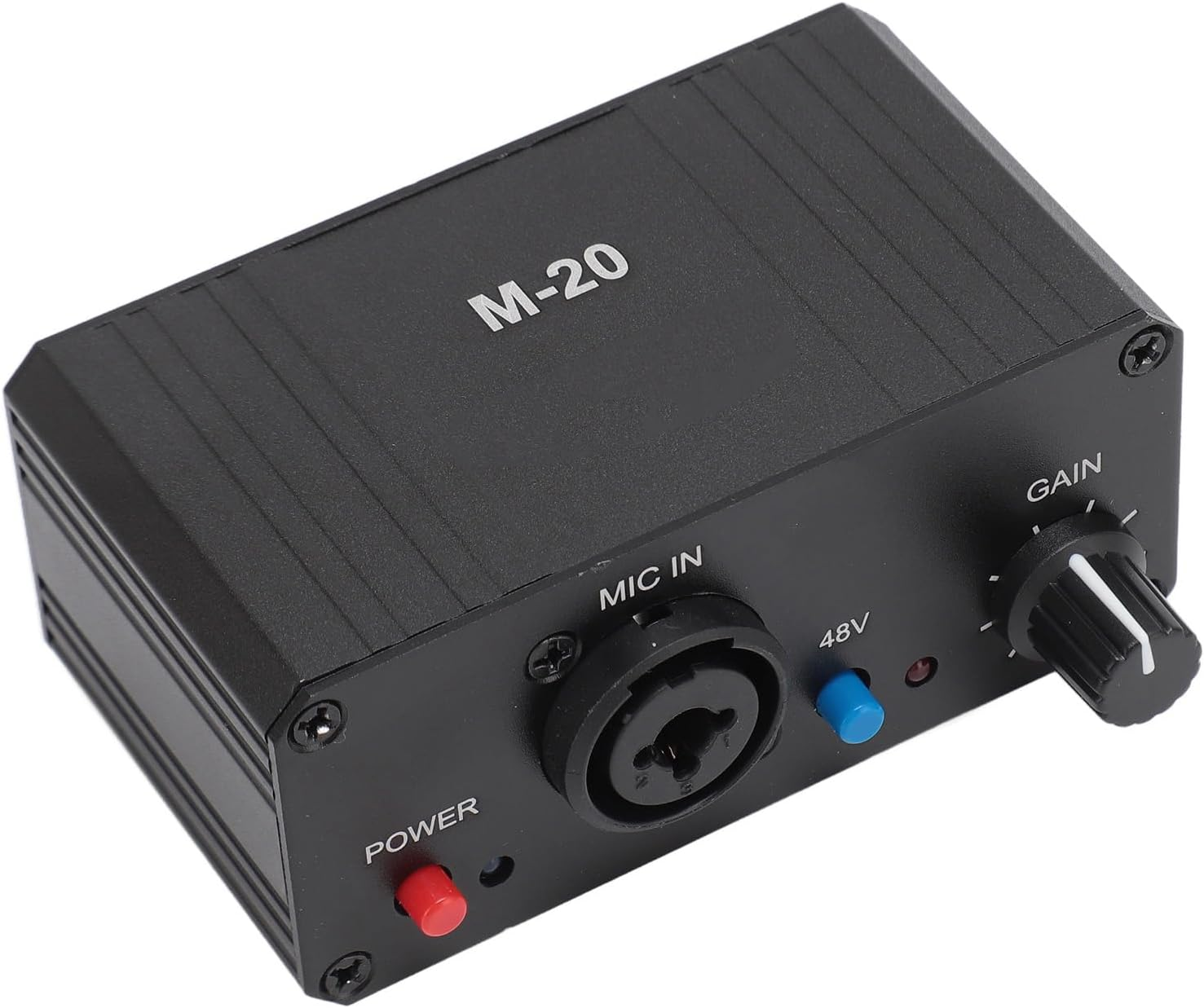 Dynamic Microphones Preamplifier, 48V Phantoms Power XLR Mic Amplifier, Universal Condenser Microphone Preamps for Professional Studios, Recording, Podcasting