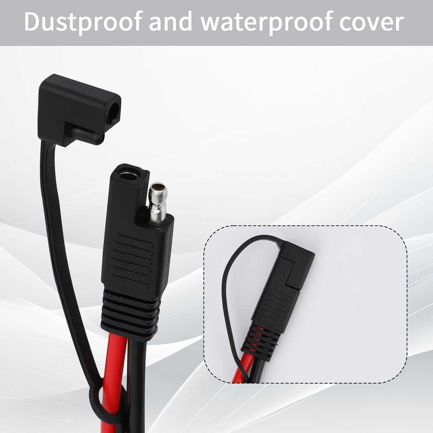 Solar Panel Connector Cable, 30Cm/1Ft Copper Wire SAE Adapter with Polarity Reverser 10AWG 600V Waterproof SAE Extension Cable for Generators Lawn Mowers Battery Chargers