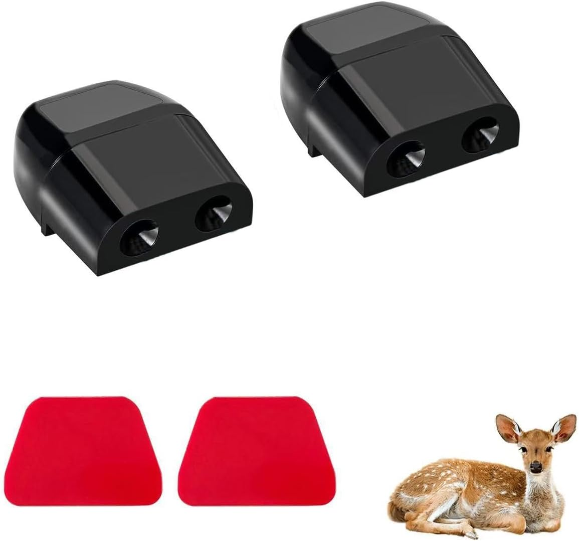 2 PCS Deer Whistles for Car - Ultrasonic Animal Warning Whistles with Adhesive Tape Vehicle Deer Alert Devices to Prevent Collisions Trucks Suvs Motorcycles Black image number 2