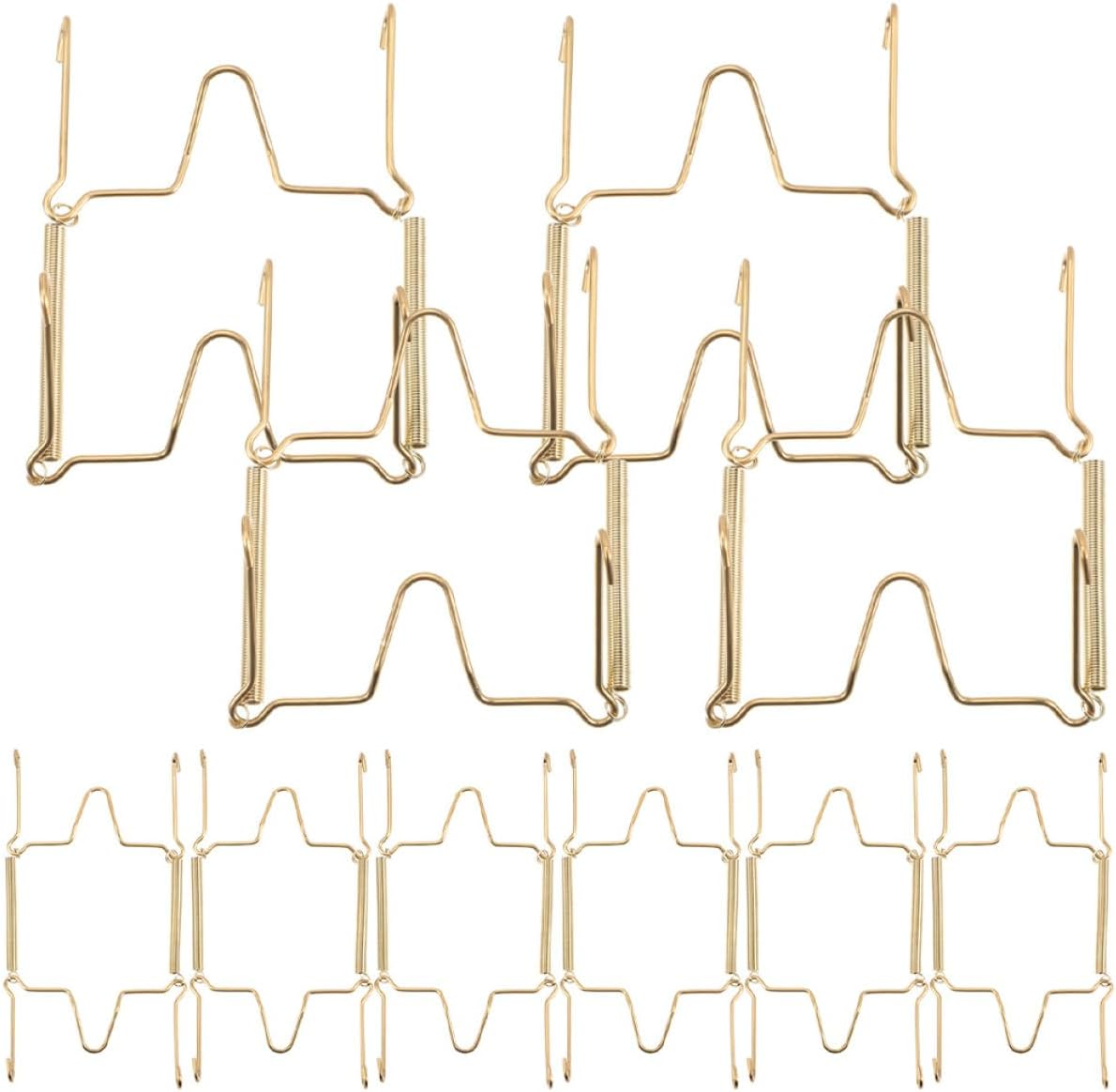 GRADENEVE 10Pcs Stainless Steel Invisible Plate Wall Hangers with Spring Hooks for Large Decorative Plates Vintage Dinnerware Display Wall Mount Holders for Kitchen Storage and Dining image number 3