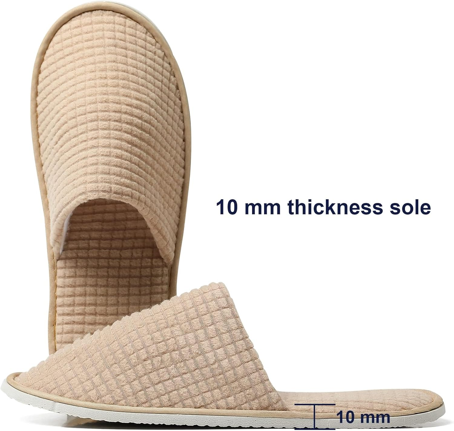 12 Pairs Disposable SPA Slippers for Guests, Soft Hotel Slippers Polar Fleece, Washable Reusable House Slippers Unisex,For Wedding Party Bedroom Travel image number 4