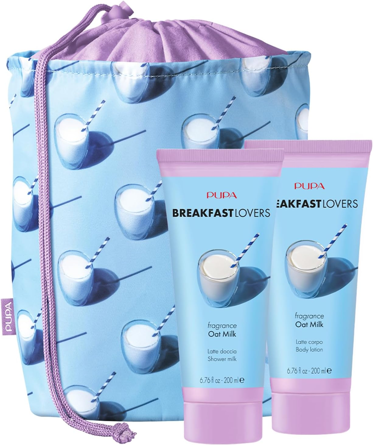 Breakfast Lovers Set - Oat Milk by Pupa Milano for Women - 3 Pc 6.76Oz Shower Milk, 6.76Oz Body Lotion, Purse image number 1
