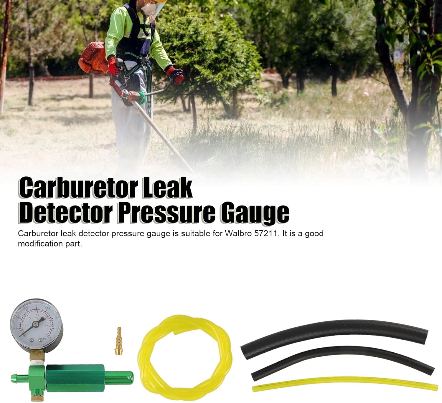 Carburetor Leak Detector Compatible with Walbro 57-21-1, Carburetor Pressure Tester Gauge Replacement for Walbro 57211, High Accuracy, Oil Pressure Tester Tool for Lawn Mower image number 6